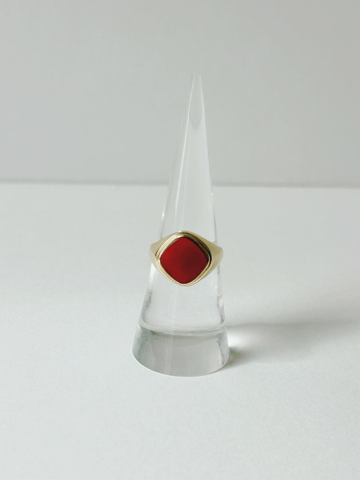 Vintage 14k Carnelian Signet Ring - Sz 6.5