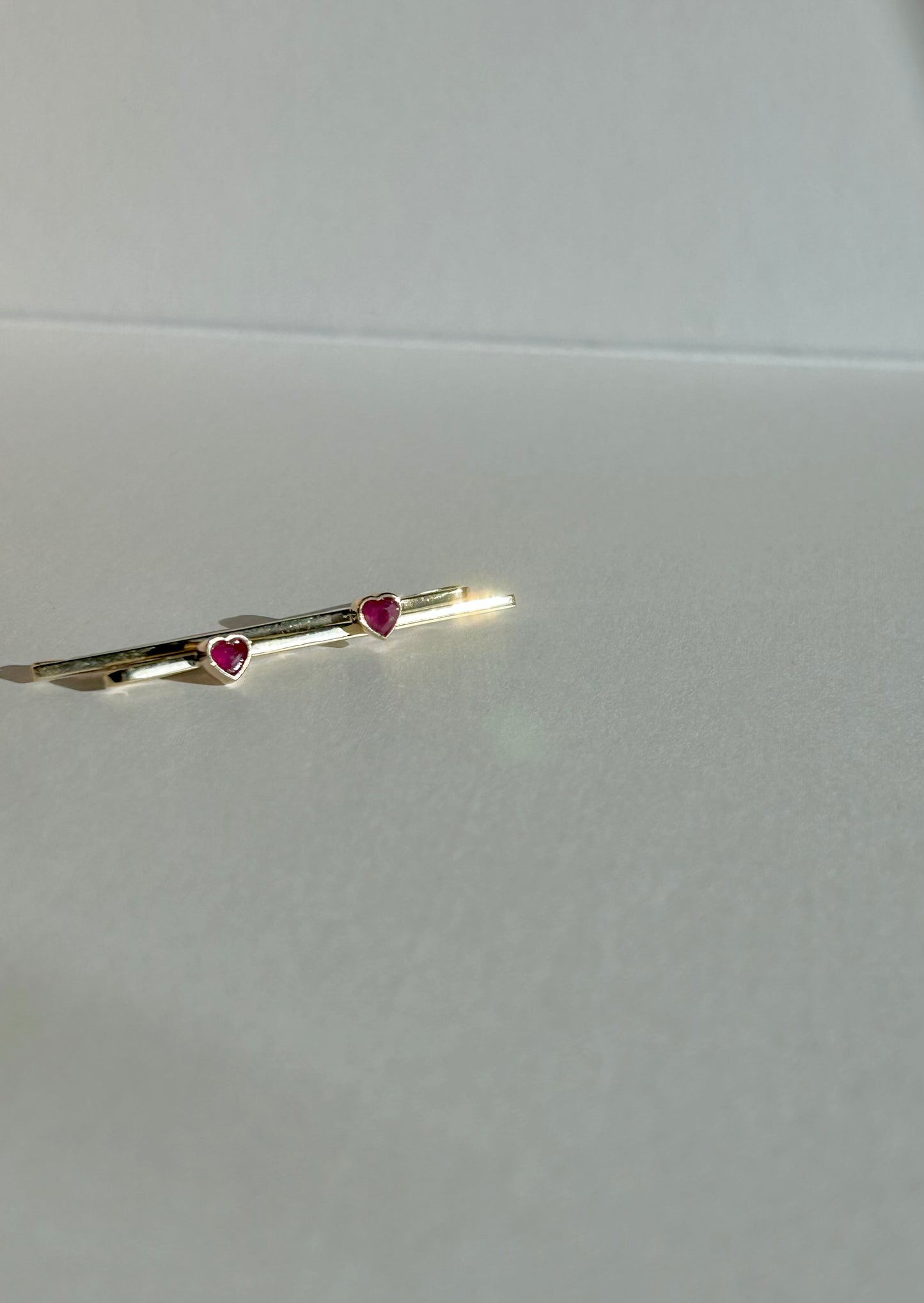 [PRE-ORDER] The Robert Pin - Natural Ruby Bezeled Hearts